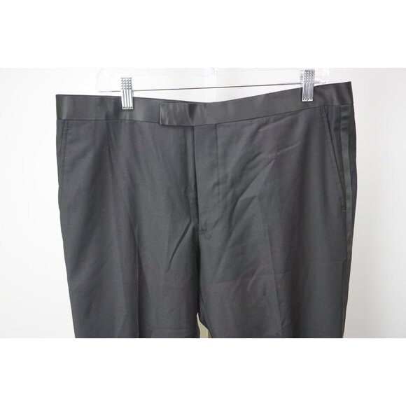 John Varvatos Black 100% Wool Tuxedo Mens Pants Sz 35 Brand New